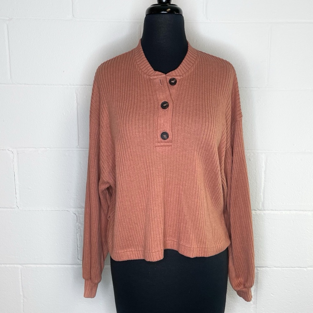Urban Outfitters Ribbed Henley Style Top